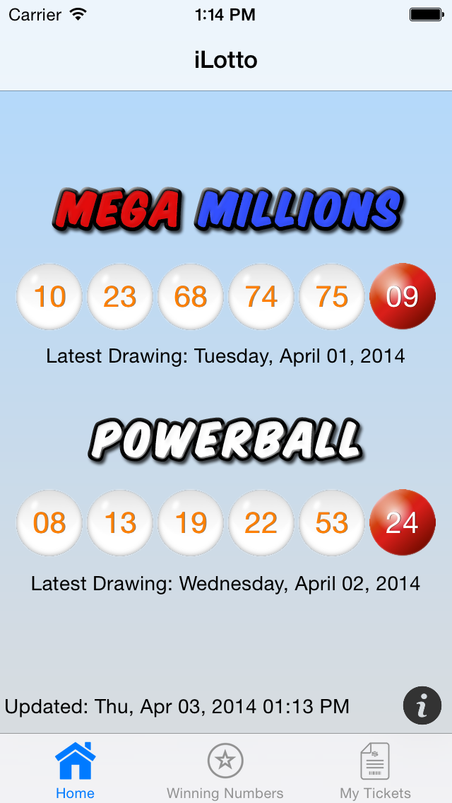 mega lotto past winning numbers